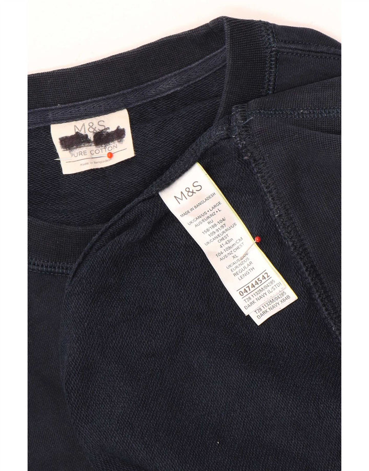 Marks & Spencer Męski sweter, duży, granatowy, bawełniany