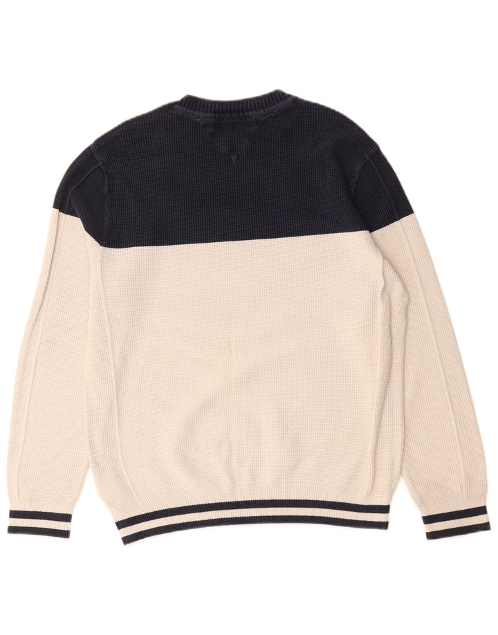 Męski sweter z okrągłym dekoltem Tommy Hilfiger w kolorze złamanej bieli