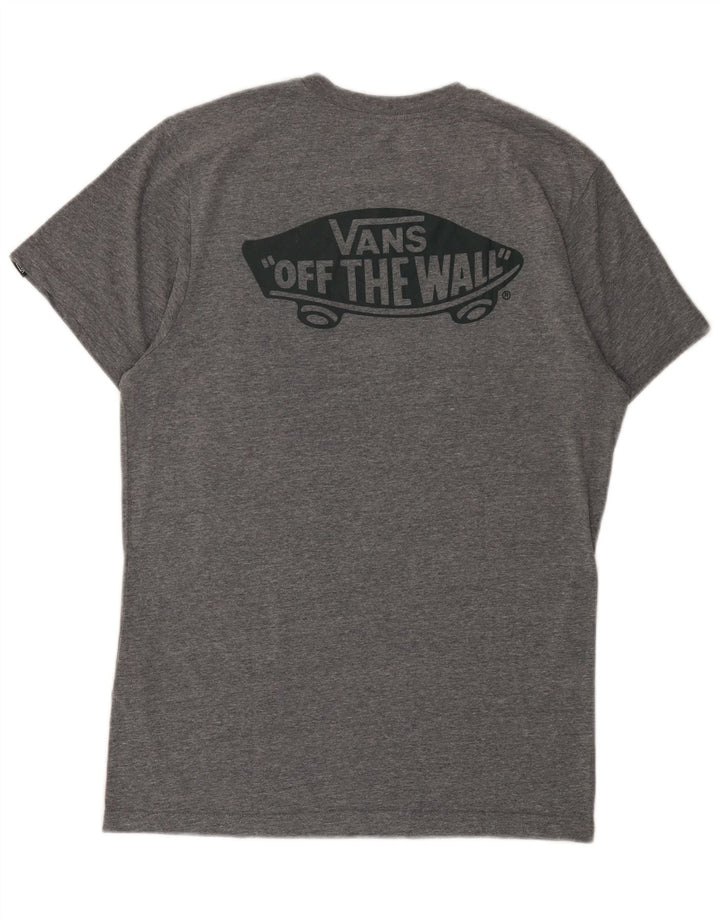 Męski T-shirt z grafiką Vans o dopasowanym kroju, średnioszary, bawełniany w cętki