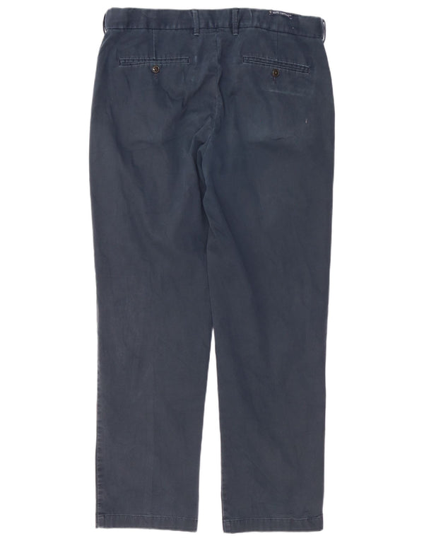 Marks & Spencer Mens Blue Harbour Straight Chino Trousers W34 L31 Navy