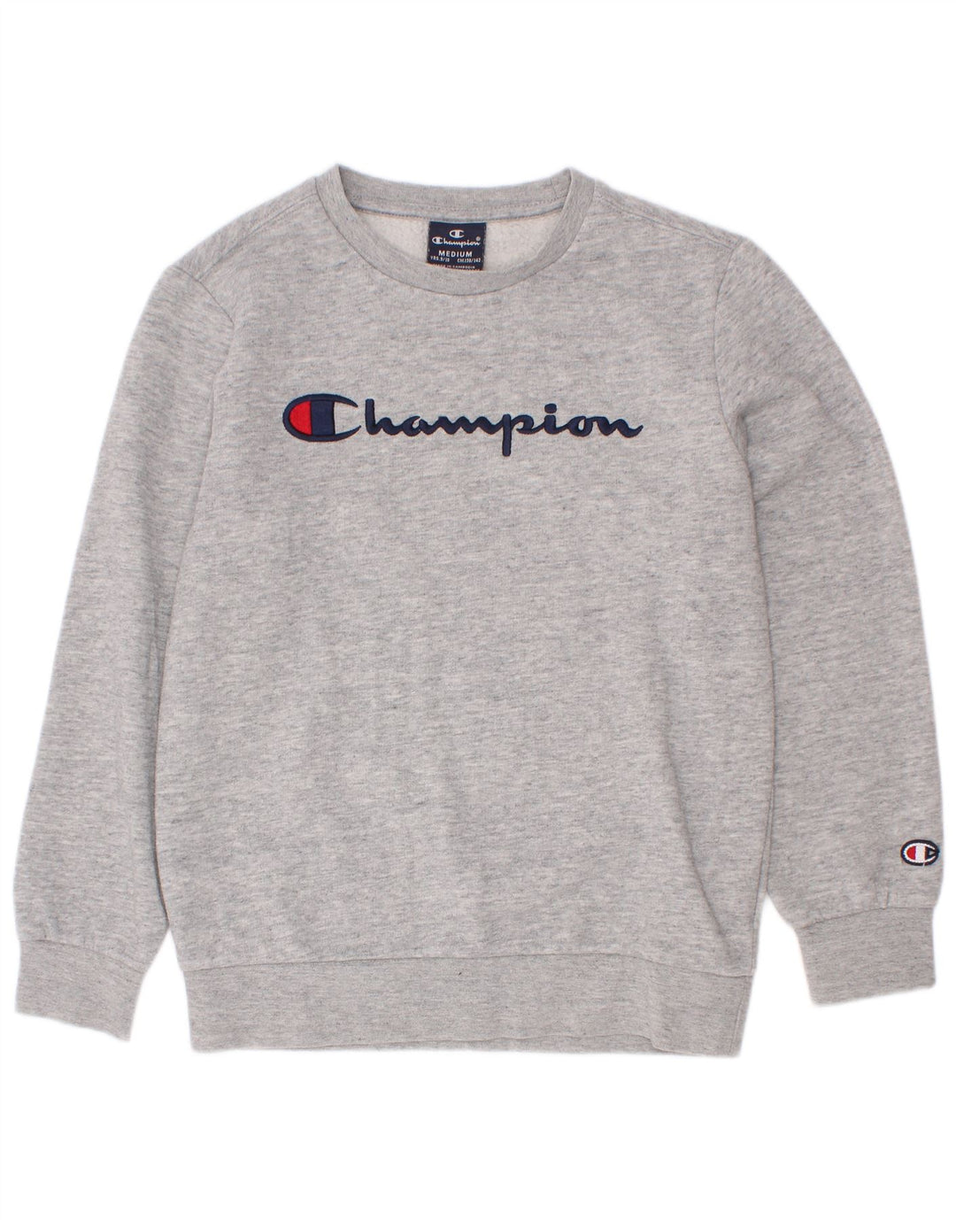 Chłopięcy sweter z grafiką Champion, 9-10 lat, średni szary, nakrapiany