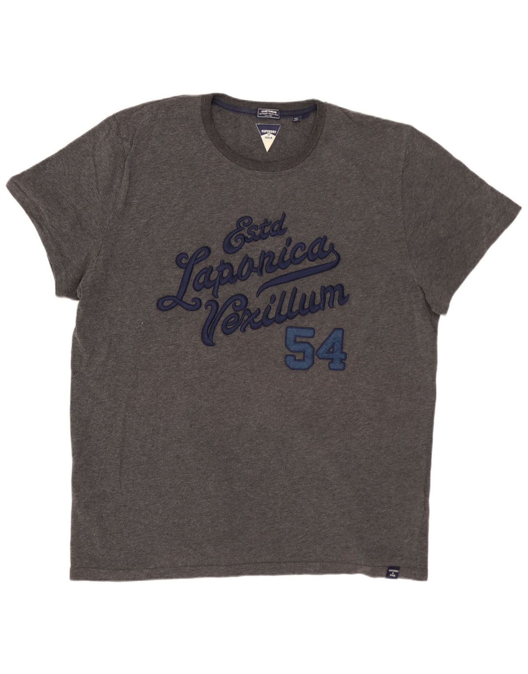 Męska koszulka z grafiką SUPERDRY Top 3XL, szara bawełna