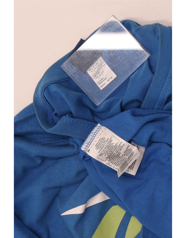 Męska koszulka z grafiką Reebok Top, średnia niebieska, bawełniana
