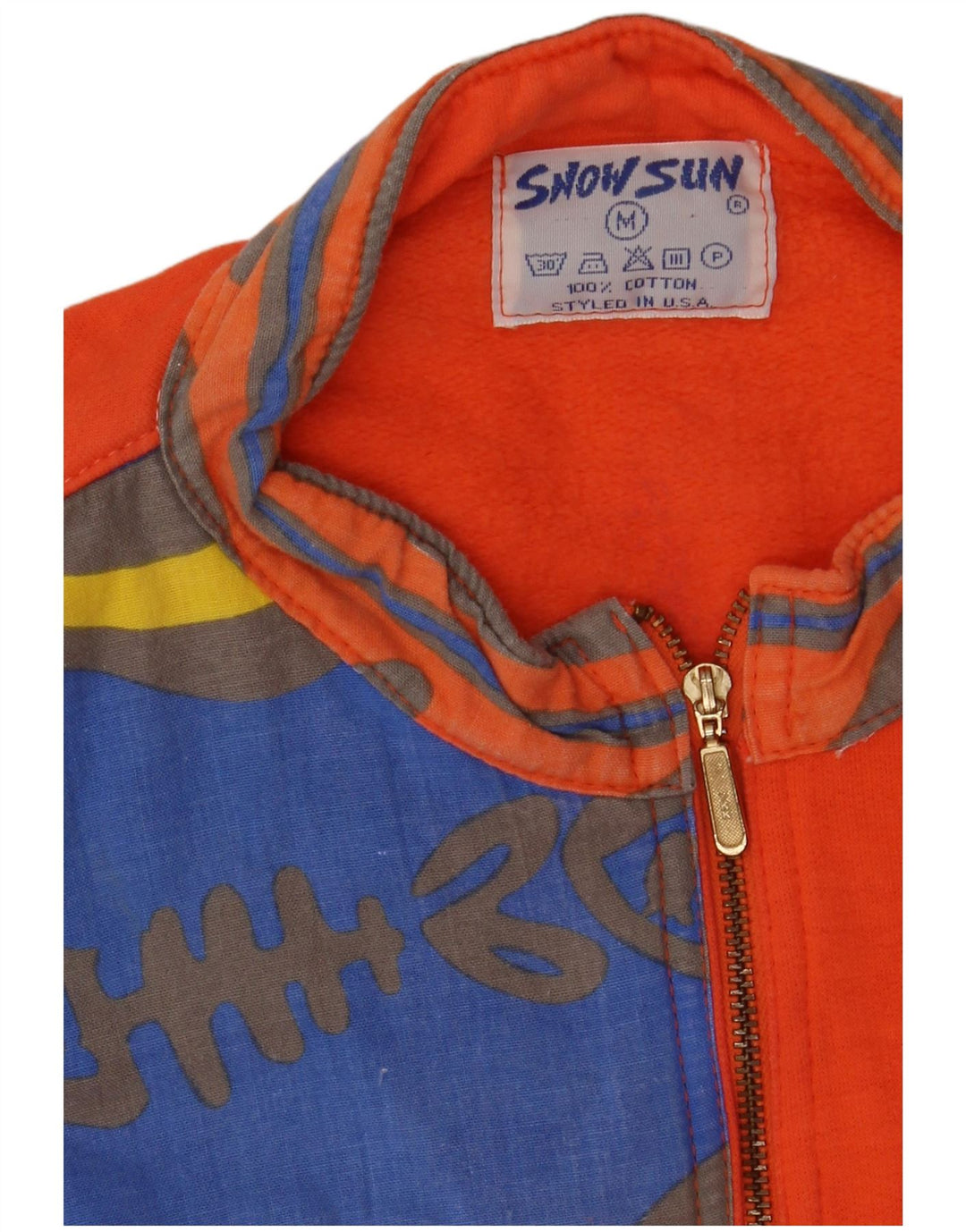 Vintage męska bluza z zamkiem błyskawicznym, sweter, średni pomarańczowy kolor, lata 80-te