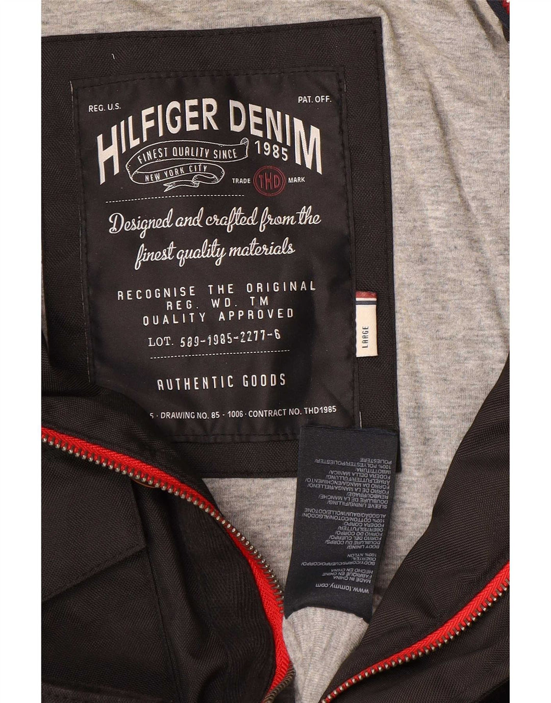 Męska kurtka wojskowa Tommy Hilfiger UK 40, duża, czarna, nylonowa