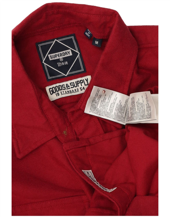 Koszula męska Superdry, bawełniana, w kolorze średnio czerwonym