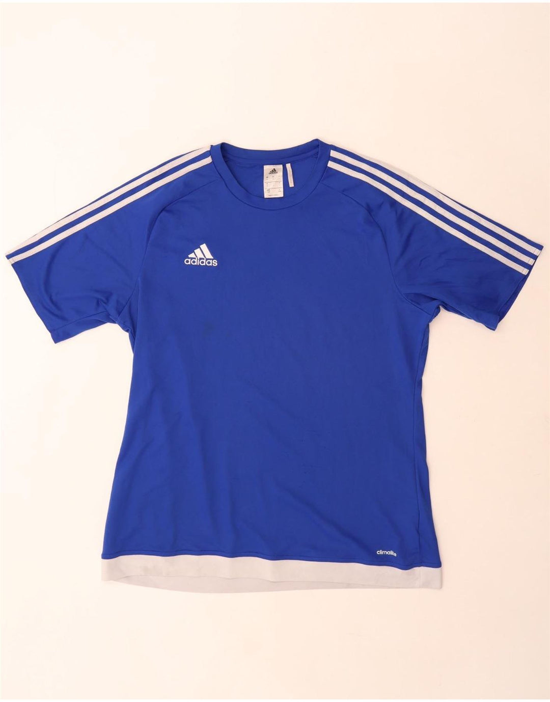 Adidas Męska koszulka Climalite Top, duża, niebieska, poliestrowa z blokami kolorów
