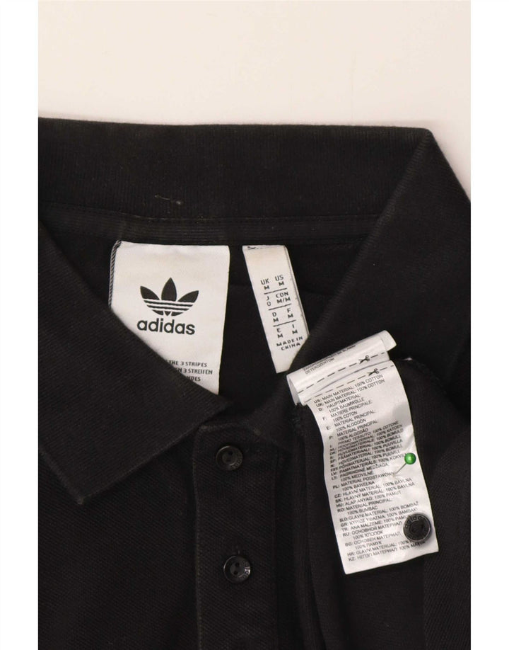 Męska koszulka polo Adidas, średnia czarna, bawełniana