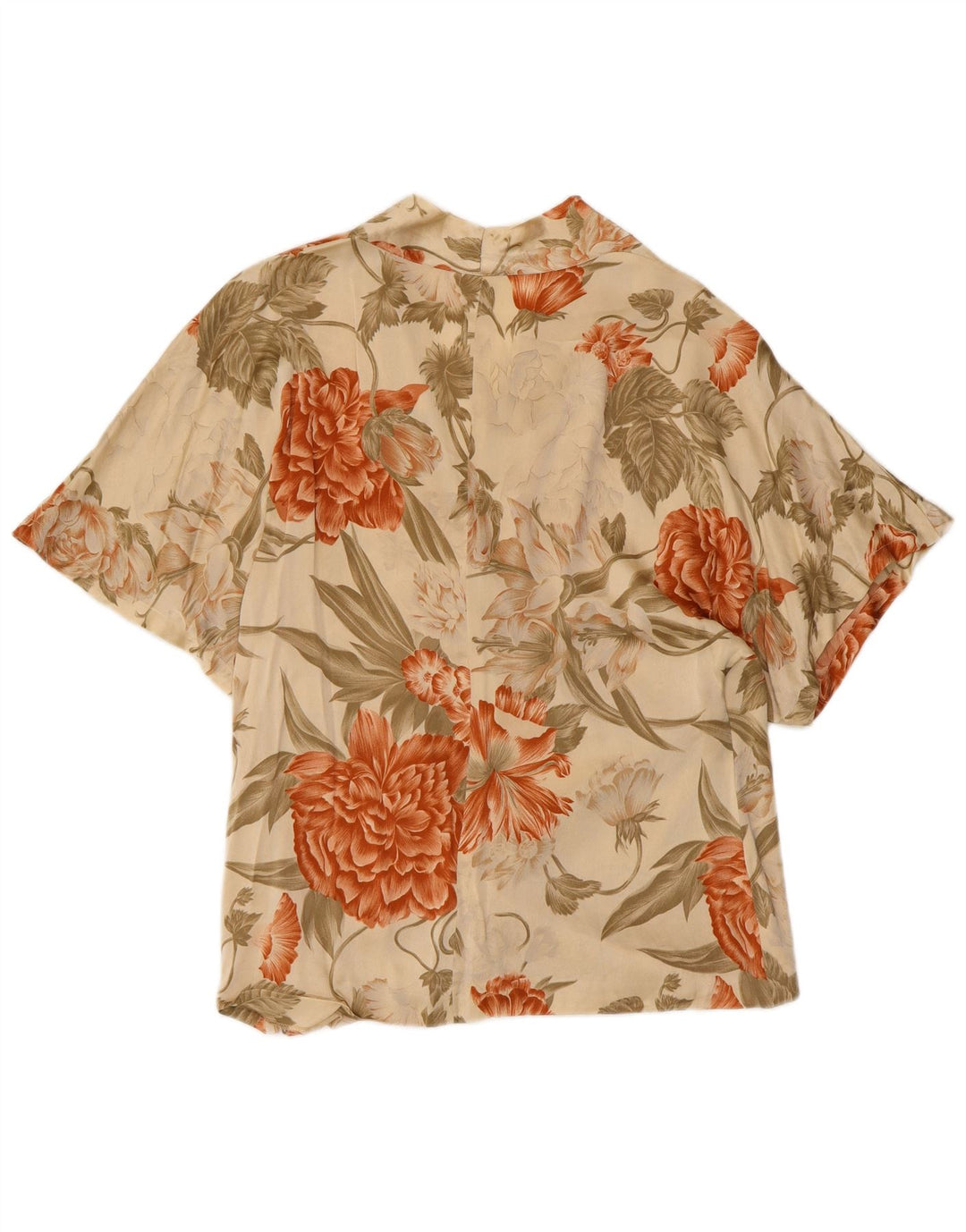 Bluzka damska VINTAGE Top UK 12 Średni zielony w kwiaty