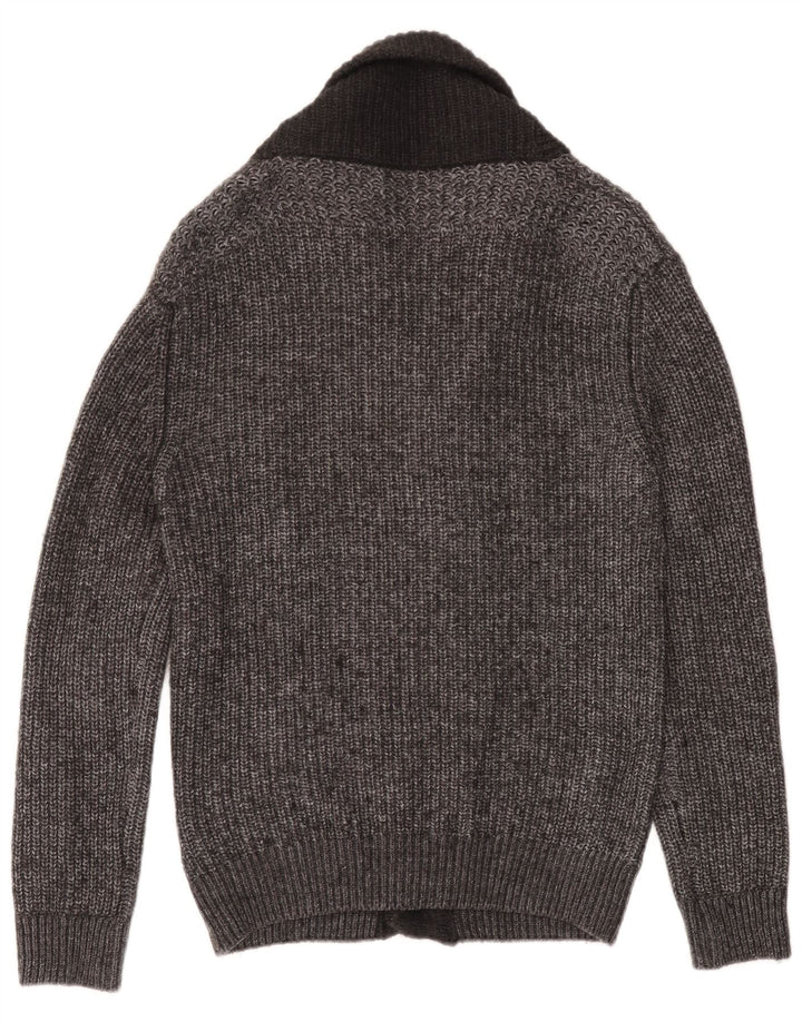 Męski sweter Zara, duży, szary, nakrapiany akryl
