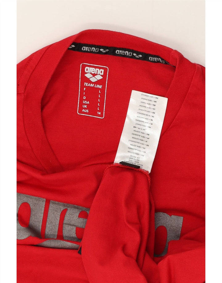 Męski T-shirt z grafiką Arena, duży, czerwony, bawełniany