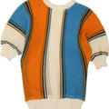 VINTAGE Womens Crew Neck Jumper Sweater UK 12 Medium Multicoloured Striped Vintage Vintage and Second-Hand Vintage from Messina Hembry 