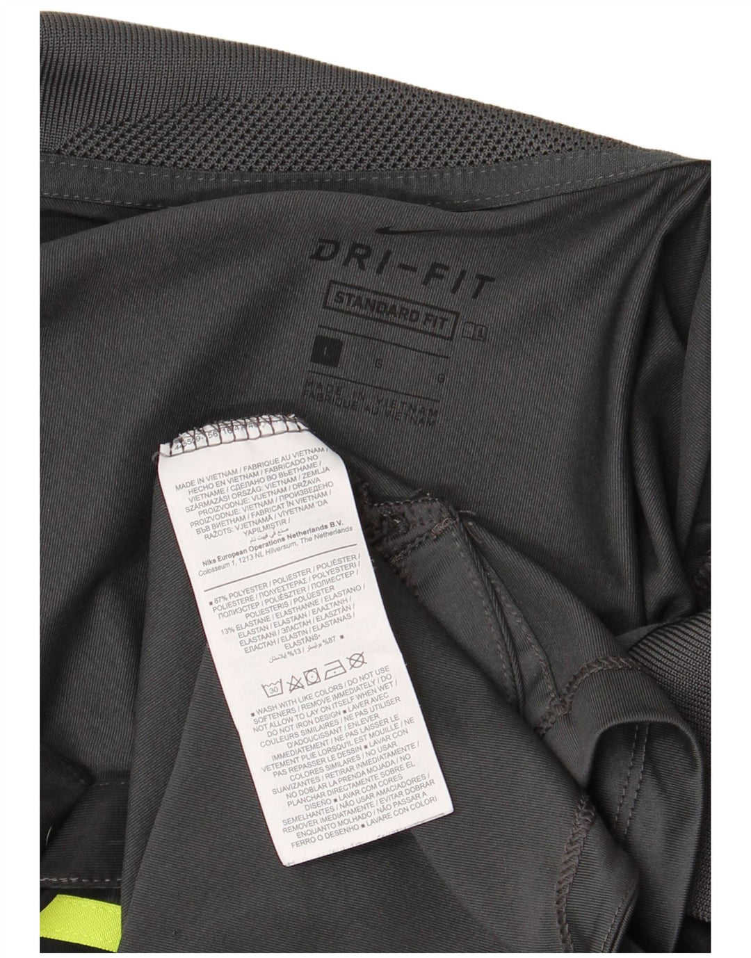 Męska koszulka polo Nike Dri Fit Standard Fit, duża, szara, poliestrowa z blokami kolorów