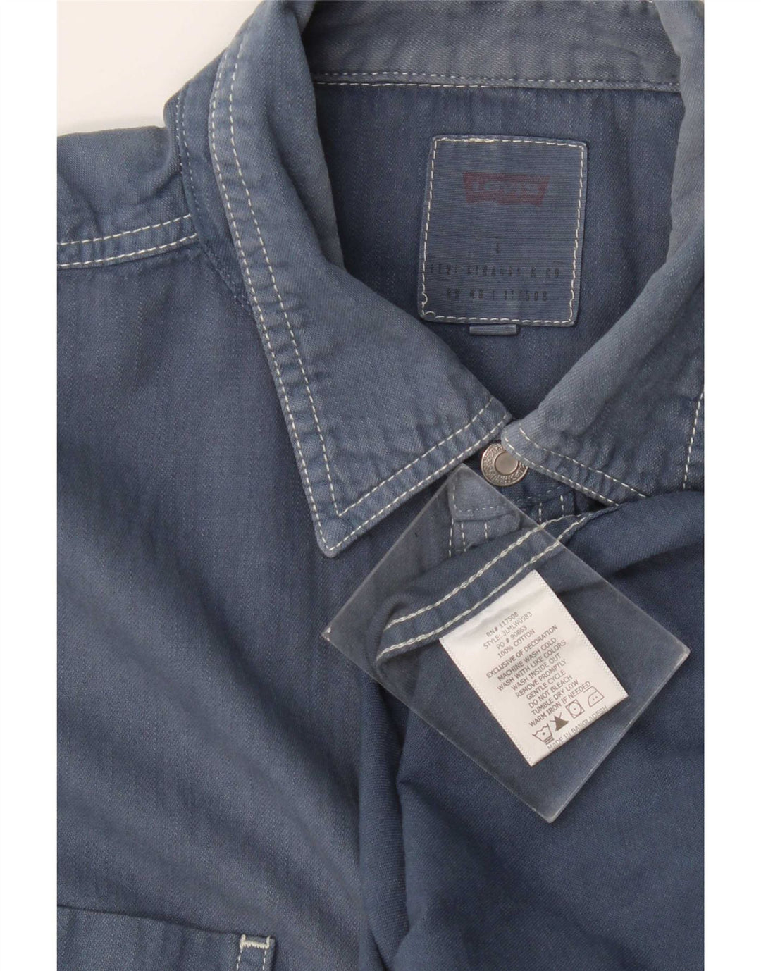 Męska koszula dżinsowa Levi's, duża, granatowa, bawełniana
