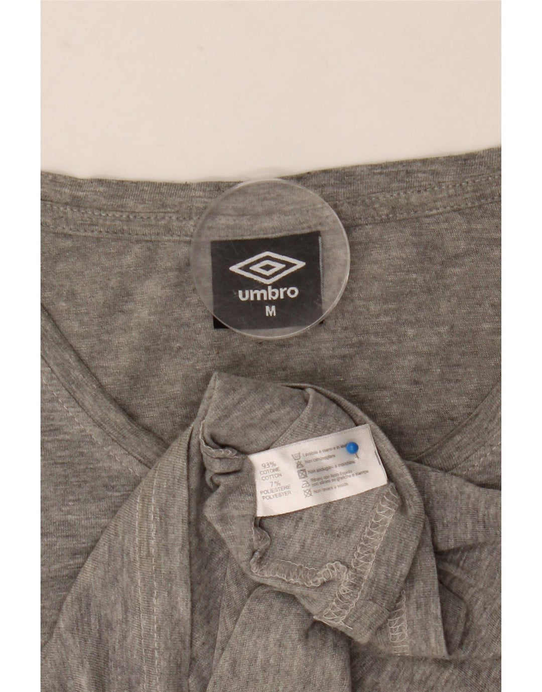 Męska koszulka z grafiką Umbro, średnia szara bawełniana nakrapiana