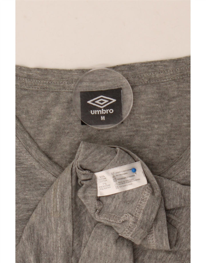 Męska koszulka z grafiką Umbro, średnia szara bawełniana nakrapiana