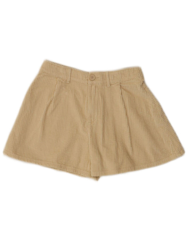 Sztruksowe szorty dziewczęce Benetton z wysokim stanem 10-11 XL lat W26 beżowa bawełna