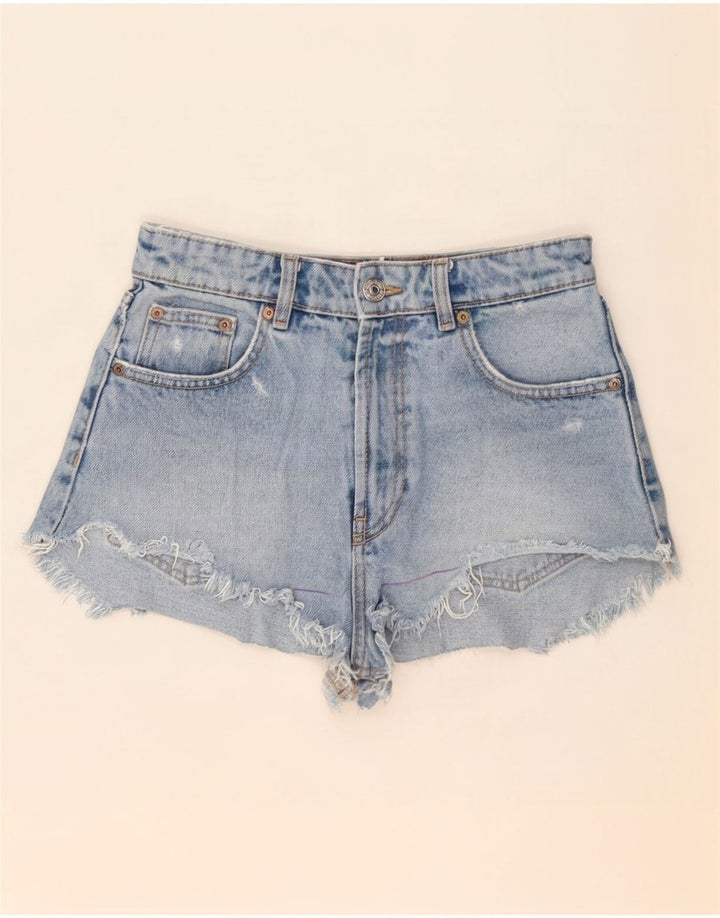 Vintage damskie spodenki jeansowe w trudnej sytuacji, małe W26 niebieskie
