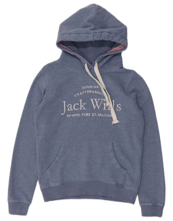 Damska bluza z kapturem Jack Wills z grafiką UK 6 XS, niebieska bawełniana w plamki
