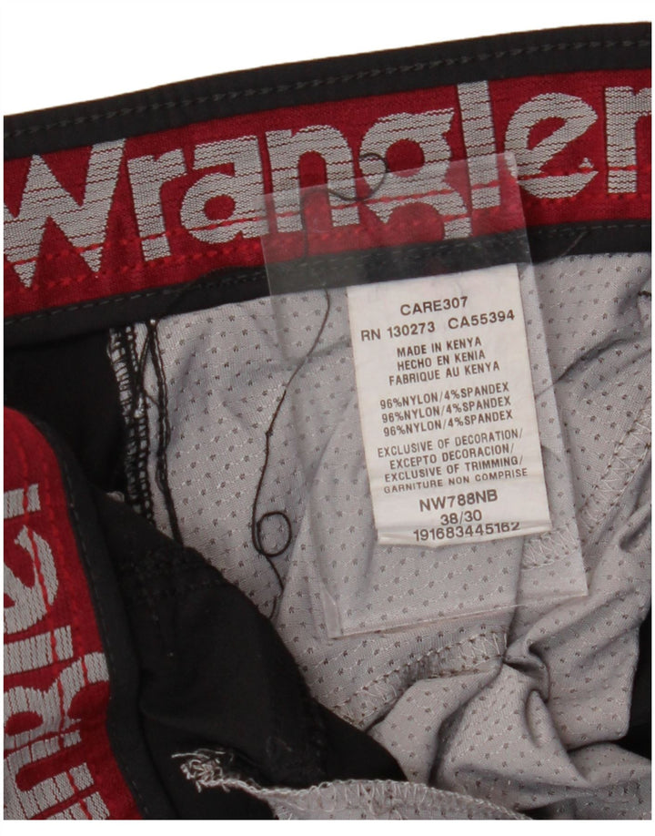 Męskie proste spodnie cargo WRANGLER W38 L30, czarny nylon