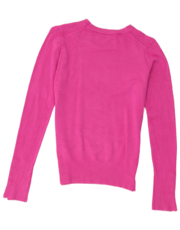 Sweter damski Zara z dekoltem w łódkę UK 10 Small Pink wiskoza