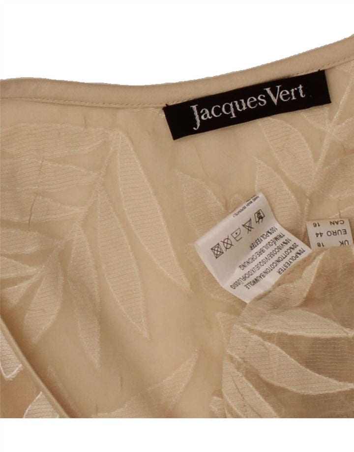 JACQUES VERT Womens Abstract Pattern Blouse Top UK 18 XL Beige Polyester Vintage Jacques Vert and Second-Hand Jacques Vert from Messina Hembry 