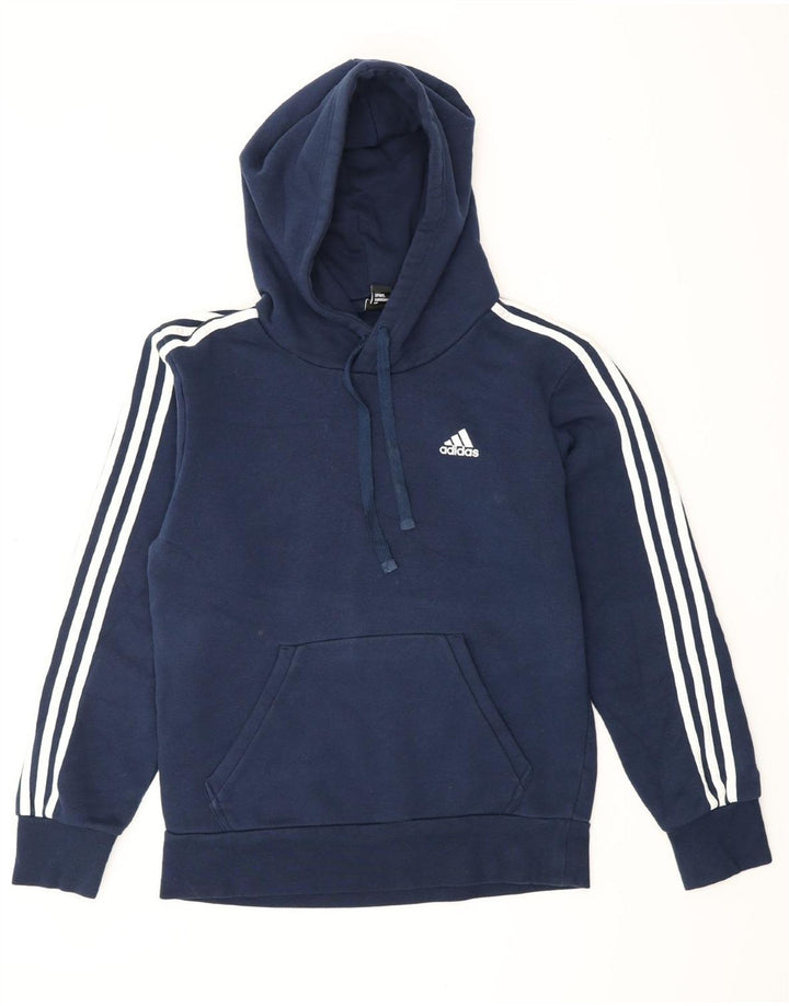 Męski sweter z kapturem ADIDAS, mały, granatowy, bawełniany