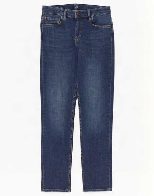 Crew Clothing Damskie proste dżinsy UK 10 małe W30 L30 niebieska bawełna