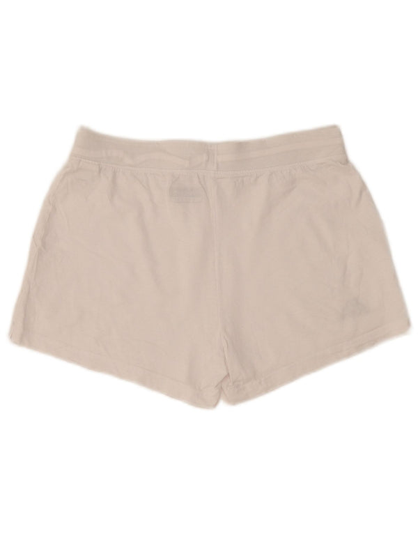 Kappa Womens Sport Shorts UK 14 Large  White Cotton