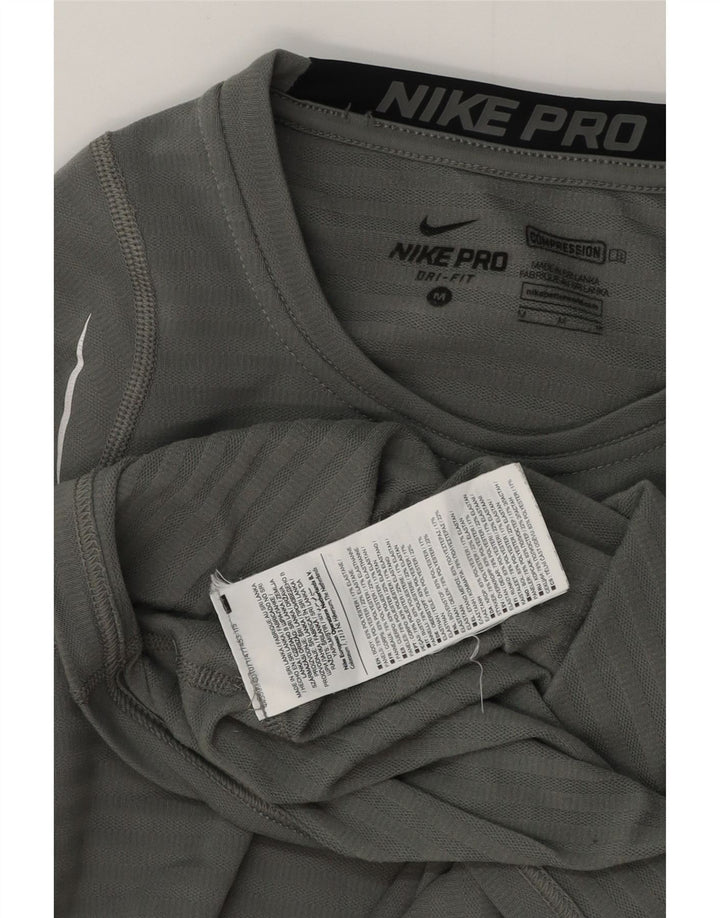 Męska koszulka Nike Dri Fit Graphic z długim rękawem, UK 14, średnioszary poliester