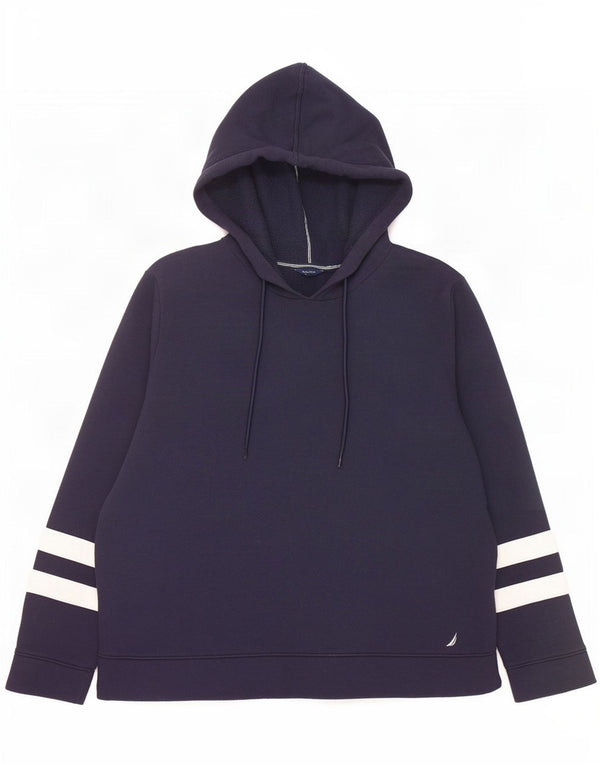 Męski sweter z kapturem Nautica XL, bawełniany, granatowy, z blokami kolorów