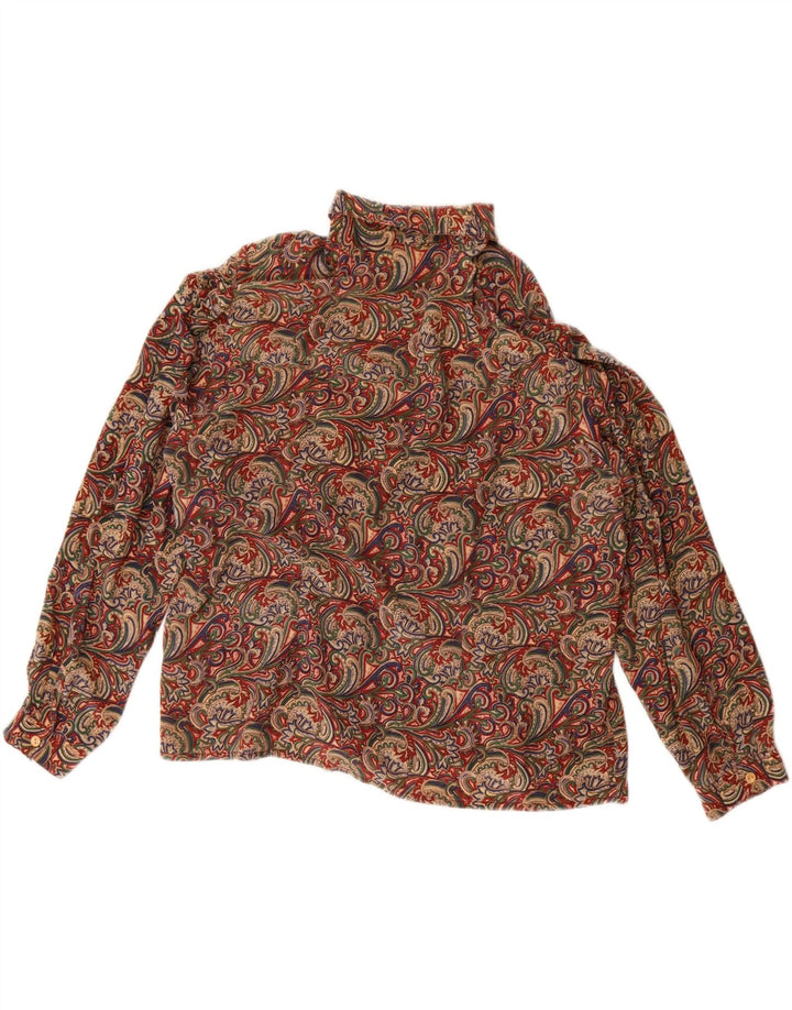 Damska bluzka koszulowa oversize Andrea Mare UK 16, duża, wielokolorowa paisley