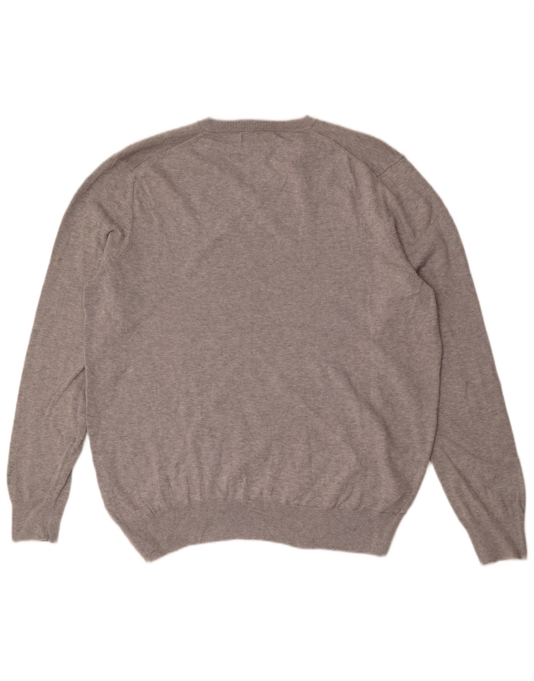 Marks & Spencer Męski sweter z dekoltem w kształcie litery V, XL, szary, bawełniany