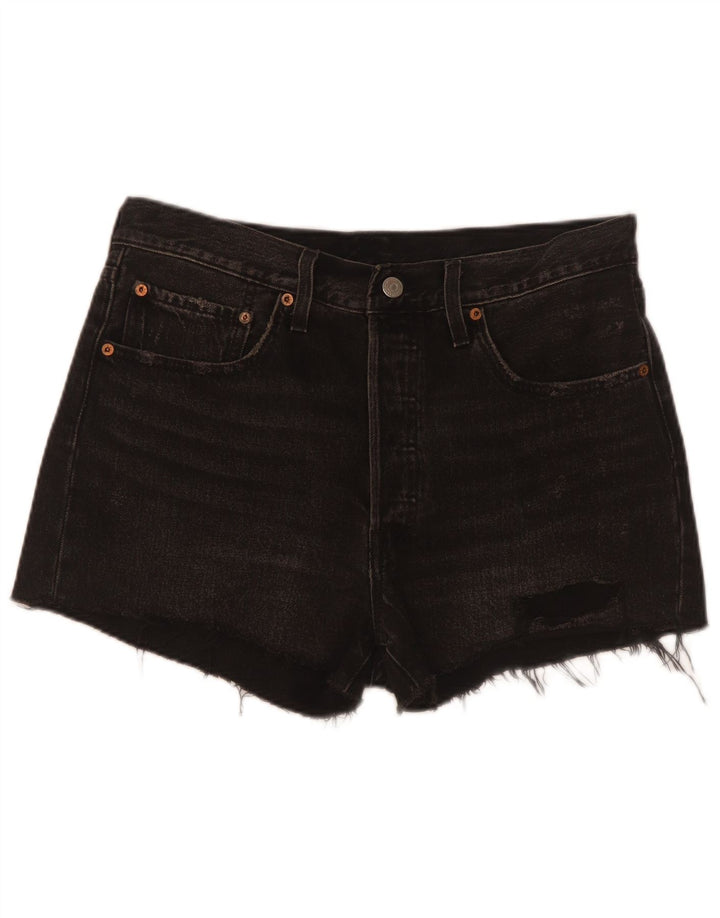 Damskie spodenki jeansowe Levi's 501 w trudnej sytuacji W30, średnia czarna bawełna
