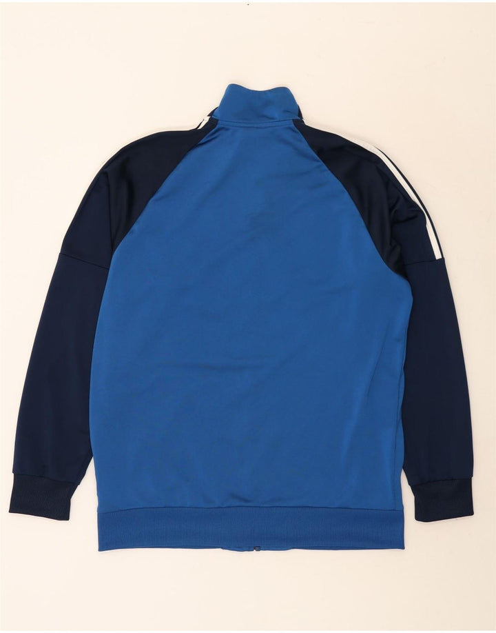 Adidas Męska bluza dresowa UK 44/46 Duży niebieski poliester z blokami kolorów