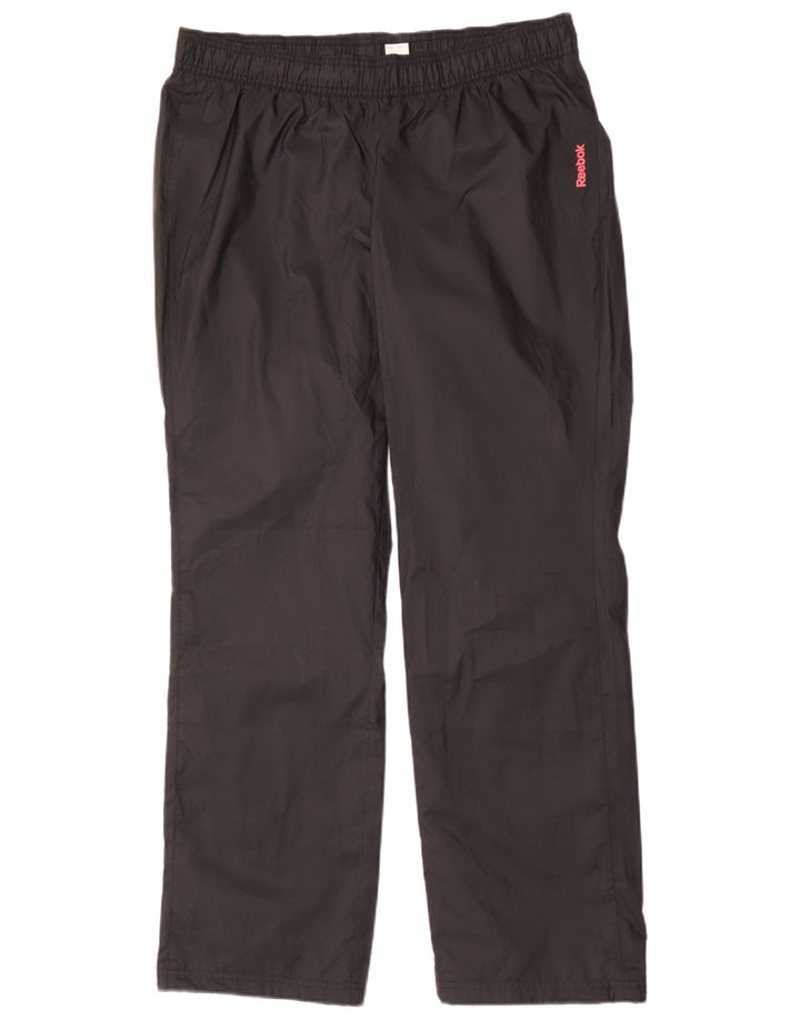 Damskie wodoodporne spodnie Reebok UK 16/18, duże, czarne, poliestrowe