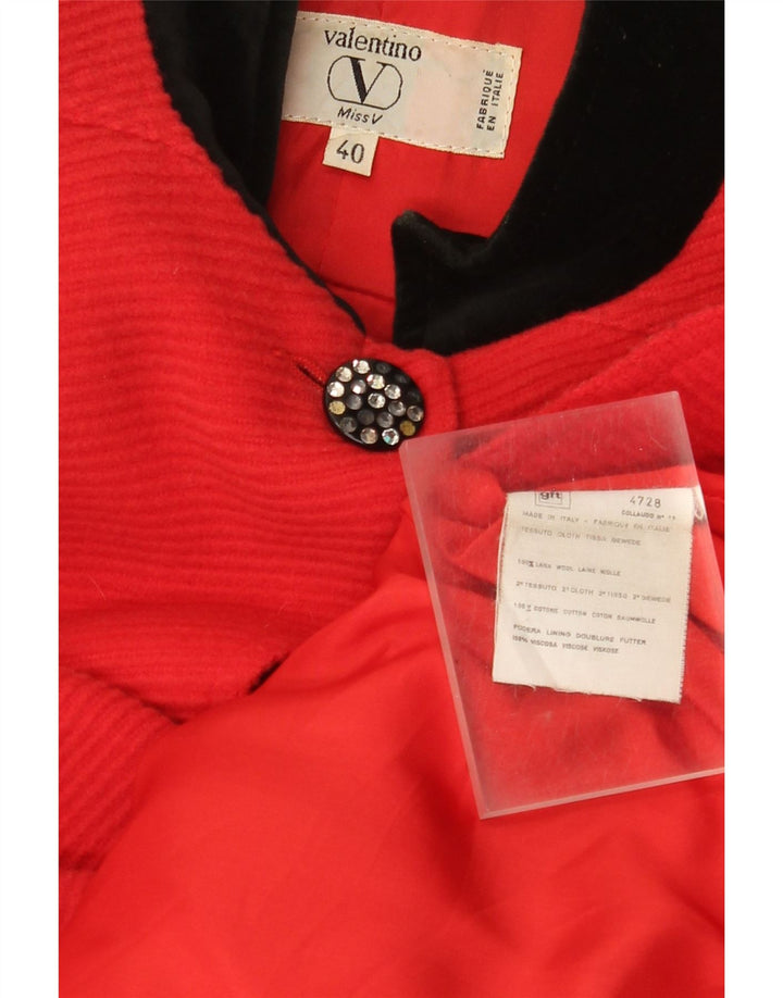 Valentino damski płaszcz oversize IT 40 mała czerwona wełna w blokach kolorów