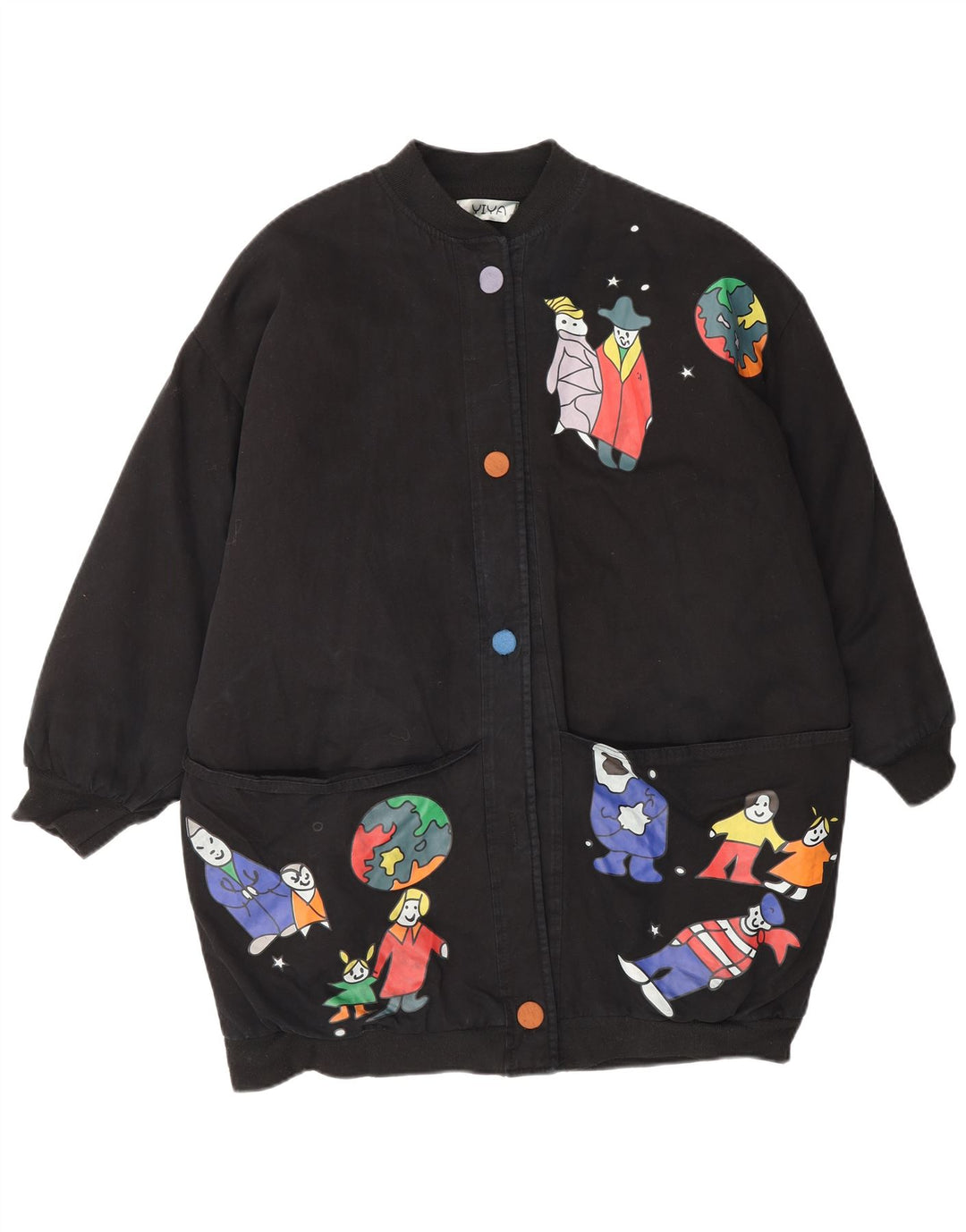 Vintage damska kurtka bomber oversize UK 18 XL czarna