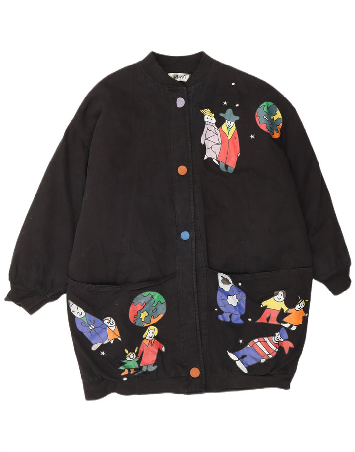 Vintage damska kurtka bomber oversize UK 18 XL czarna