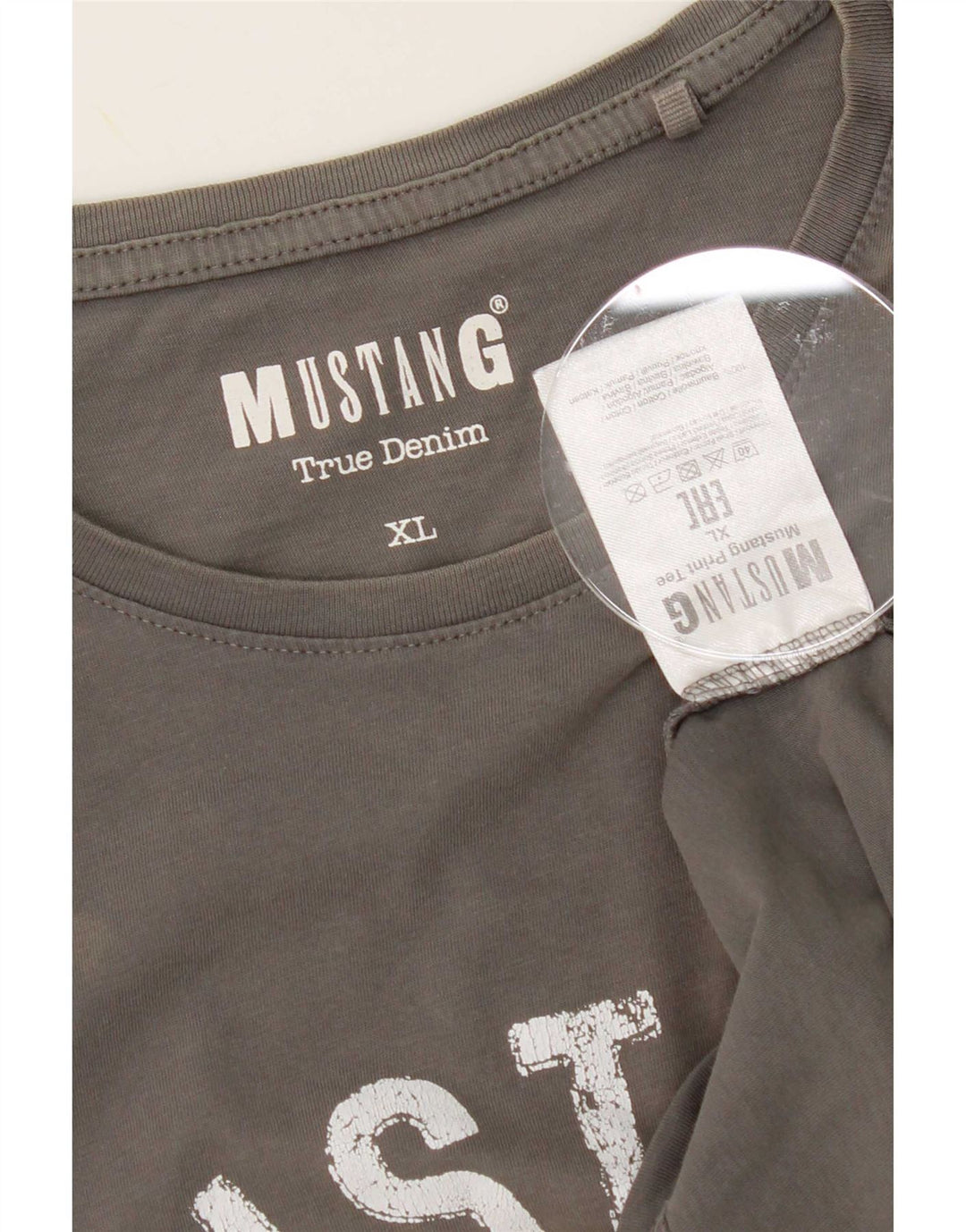 Męska koszulka z grafiką Mustang Top XL, szara bawełna