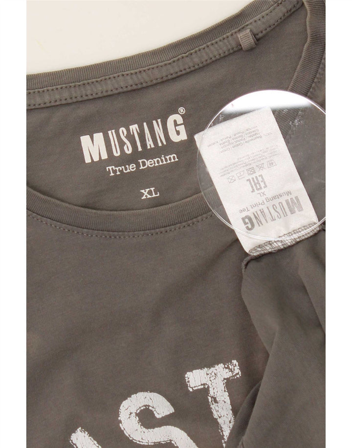 Męska koszulka z grafiką Mustang Top XL, szara bawełna