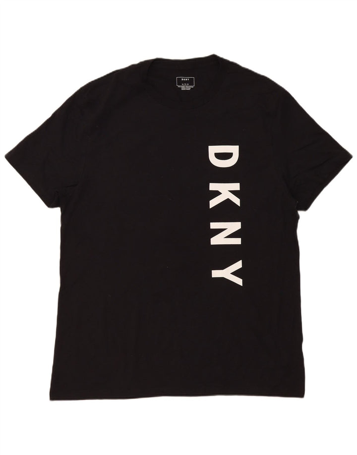 Męska koszulka z grafiką Dkny, góra XL, czarna bawełna