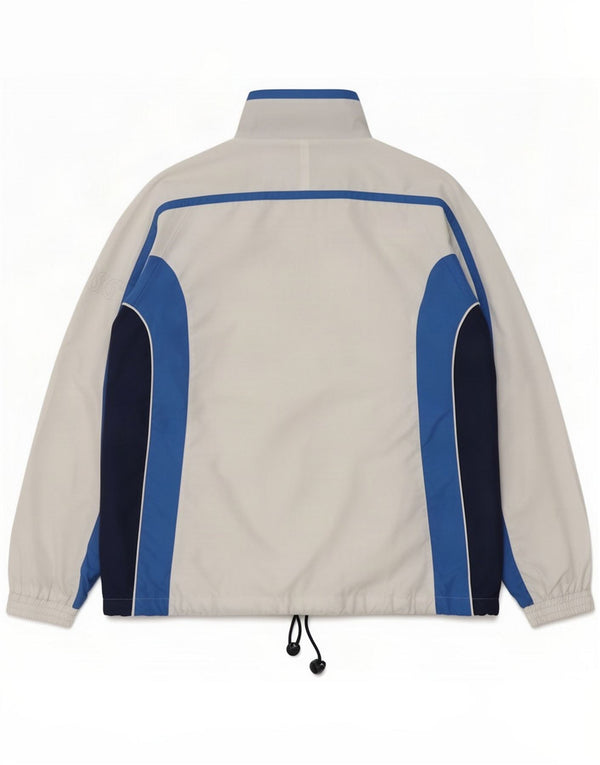 Asics Mens Tracksuit Top Jacket Large White Colourblock Polyester
