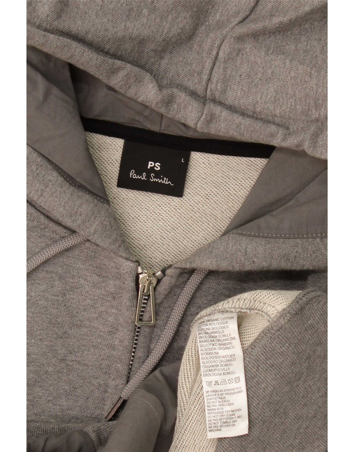 Męski sweter z kapturem Paul Smith, duży, szary, bawełniany