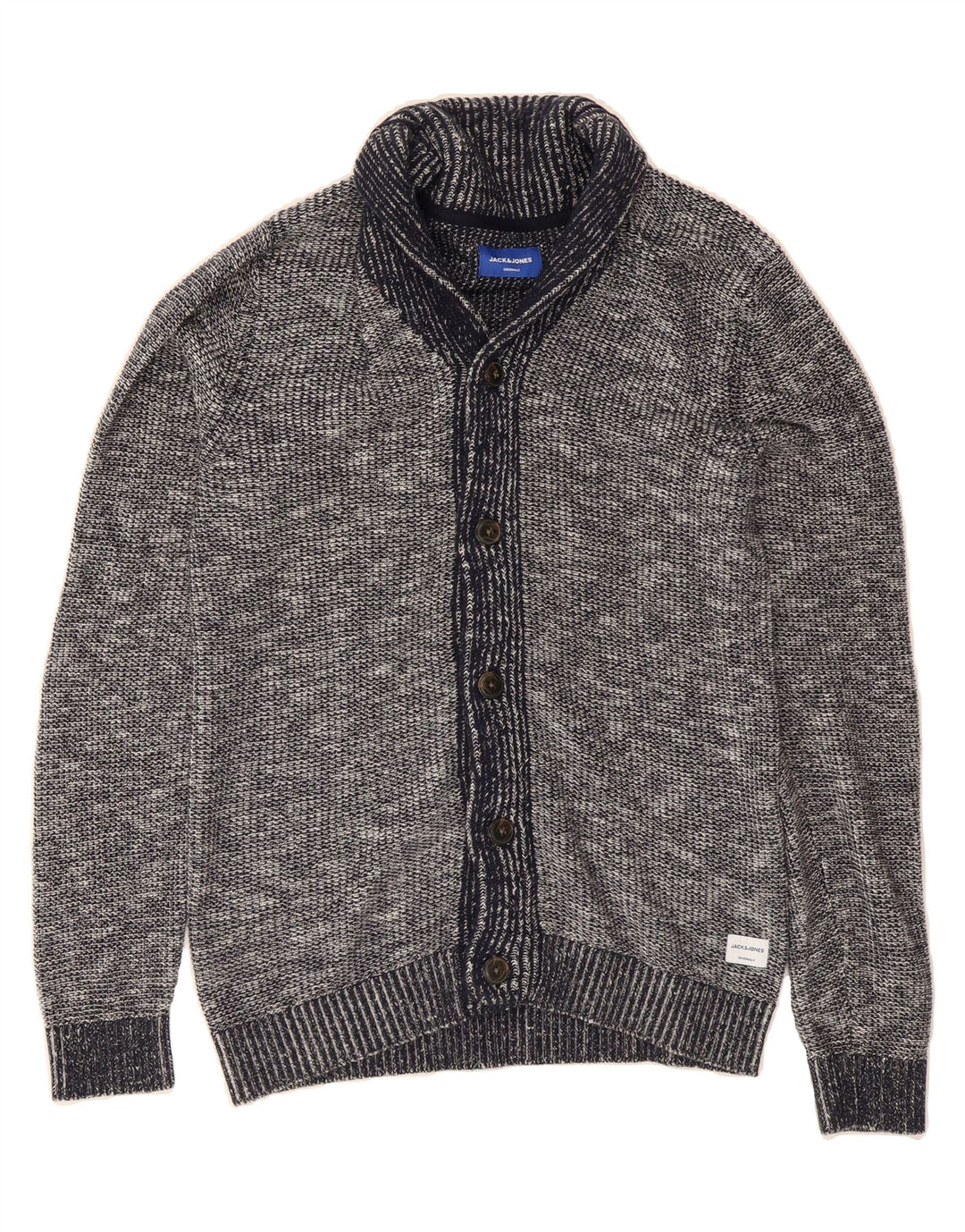 JACK & JONES Mens Cardigan Sweater Medium Grey Cotton Vintage Jack & Jones and Second-Hand Jack & Jones from Messina Hembry 