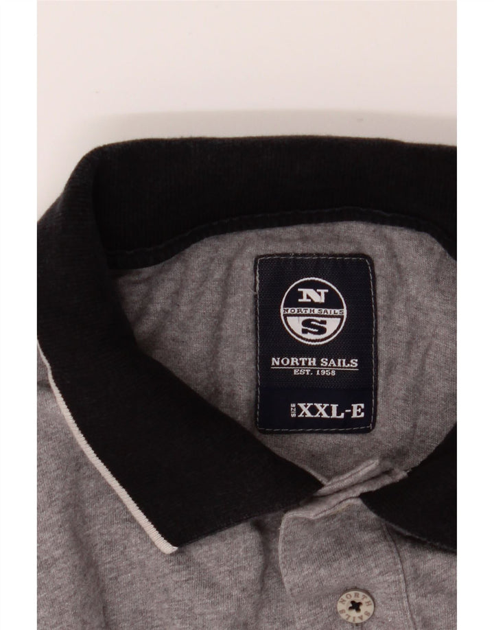 NORTH SAILS Mens Polo Shirt 2XL Grey Cotton Vintage North Sails and Second-Hand North Sails from Messina Hembry 