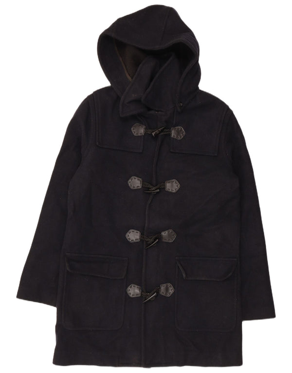 Damski płaszcz z kapturem VINTAGE UK 18 XL, granatowy, wełniany