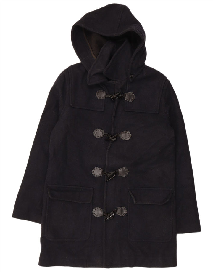 Damski płaszcz z kapturem VINTAGE UK 18 XL, granatowy, wełniany