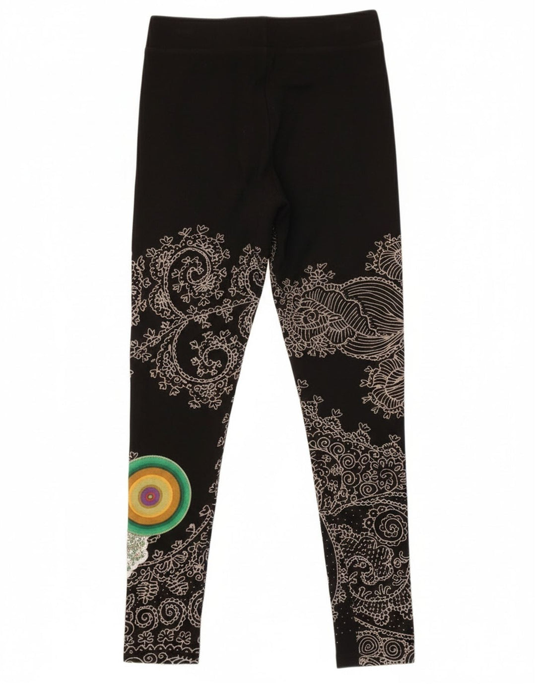 Damskie legginsy Desigual Graphic UK 12 Medium Black Paisley