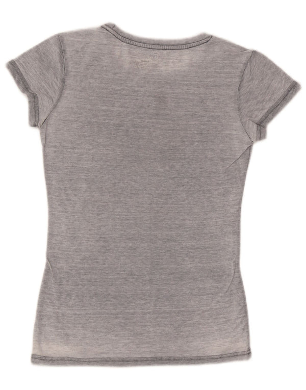 Damska koszulka z grafiką Hard Rock Cafe Honolulu Top UK 10, mała, szara bawełna